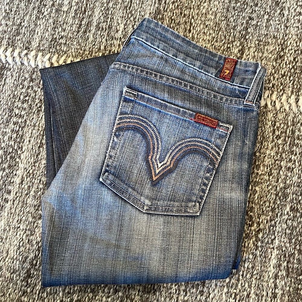 7 for all mankind, straight leg jeans, sz 28